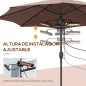 Calefactor Eléctrico Exterior por Infrarrojos con Control Remoto y 1000W/2000W/3000W Sombrilla Ø87x22cm Negro