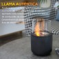 Chimenea Bioetanol Sobremesa Capacidad de 0,4L Combustión de 2,5h para Interior y Exterior 12x12x19cm Gris Oscuro