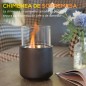 Chimenea Bioetanol Sobremesa Capacidad de 0,4L Combustión de 2,5h para Interior y Exterior 12x12x19cm Gris Oscuro
