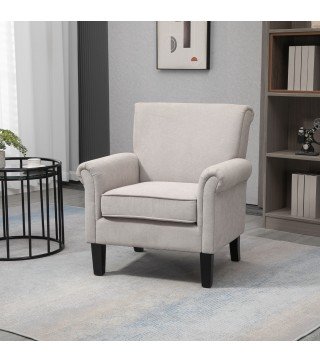 Butaca de Salón Tapizada en Tela Sillón Relax con Reposabrazos Asiento Extraíble para Dormitorio 79x78x87 cm Gris
