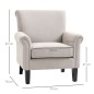 Butaca de Salón Tapizada en Tela Sillón Relax con Reposabrazos Asiento Extraíble para Dormitorio 79x78x87 cm Gris
