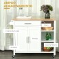 Isla de Cocina con Ruedas Mueble Auxiliar de Cocina con Cajón Estantes y Barra Lateral 107,5x48x89 cm Blanco