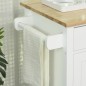 Isla de Cocina con Ruedas Mueble Auxiliar de Cocina con Cajón Estantes y Barra Lateral 107,5x48x89 cm Blanco