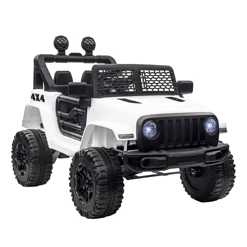 Coche Eléctrico para Niños de +3 Años Vehículo Todoterreno de Batería 12V con Control Remoto 100x65x72 cm Blanco Coche Eléctrico para Niños de +3 Años Vehículo Todoterreno de Batería 12V con Control Remoto 100x65x72 cm Blanco