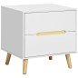 Mesita de Noche con 2 Cajones y Patas de Madera Mesilla de Noche Estilo Moderno 50x40x50,5 cm Blanco Mesita de Noche con 2 Cajones y Patas de Madera Mesilla de Noche Estilo Moderno 50x40x50,5 cm Blanco