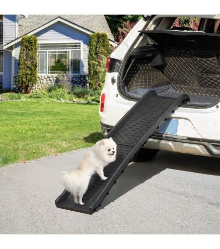 Rampa Plegable para Perros y Gatos con Almohadillas Antideslizantes para Coche Cama Sofá 155x39x14 cm Negro