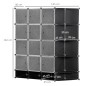Armario Modular Organizador Portátil con 16 Compartimentos y 2 Barras de Colgar Ropa Negro y Blanco
