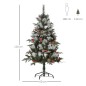 Árbol de Navidad Artificial 120 cm con 266 Ramas 27 Piñas y 27 Bayas Decoración Navideña para Interiores Verde