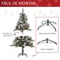 Árbol de Navidad Artificial 120 cm con 266 Ramas 27 Piñas y 27 Bayas Decoración Navideña para Interiores Verde