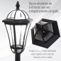 2 Farolas Solares de Jardín con Luz LED Blanca 6000K IP44 Set de 2 Farolas de Exterior 18,5x18,5x129 cm Negro