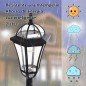 2 Farolas Solares de Jardín con Luz LED Blanca 6000K IP44 Set de 2 Farolas de Exterior 18,5x18,5x129 cm Negro