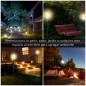 2 Farolas Solares de Jardín con Luz LED Blanca 6000K IP44 Set de 2 Farolas de Exterior 18,5x18,5x129 cm Negro