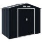 Caseta de Jardín 213x130x185 cm Cobertizo Metálico de Exterior para Almacenamiento de Herramientas Gris Oscuro Caseta de Jardín 213x130x185 cm Cobertizo Metálico de Exterior para Almacenamiento de Herramientas Gris Oscuro