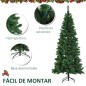 Árbol de Navidad Artificial 210 cm con 631 Puntas Decoración Navideña para Interiores Fácil de Montar Verde