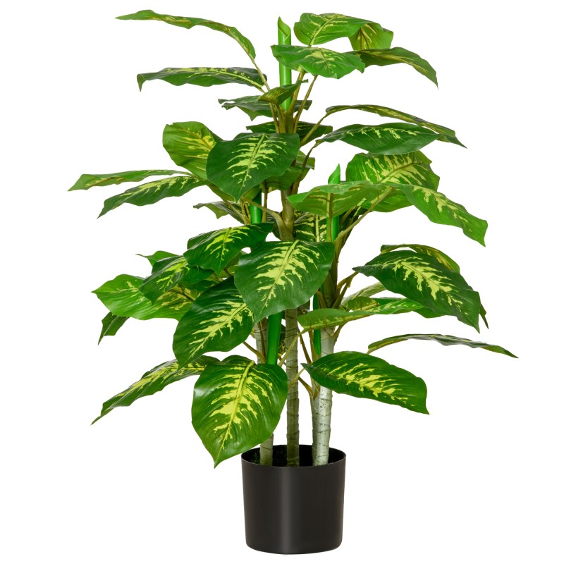 Aglaonema Artificial Planta Sintética de 95 cm con 42 Hojas Decoración para Hogar Oficina Verde
