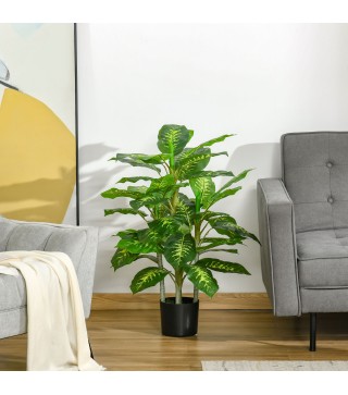 Aglaonema Artificial Planta Sintética de 95 cm con 42 Hojas Decoración para Hogar Oficina Verde