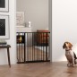 Barrera de Seguridad para Perros con 2 Extensiones Montaje a Presión Doble Bloqueo para Puerta Escalera 75-95 cm Negro