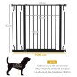 Barrera de Seguridad para Perros con 2 Extensiones Montaje a Presión Doble Bloqueo para Puerta Escalera 75-95 cm Negro