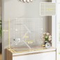 Jaula para Animales Pequeños con Múltiples Niveles Bandeja y Accesorios Incluidos 73x47x80 cm Blanco