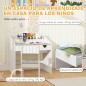 Juego de Escritorio y Silla para Niños de +3 Años con Cajón Extraíble y Compartimento Gris y Blanco