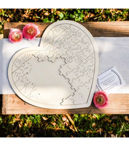 TARA- PUZZLE DE FIRMAS MADERA CORAZÓN 47 CM
