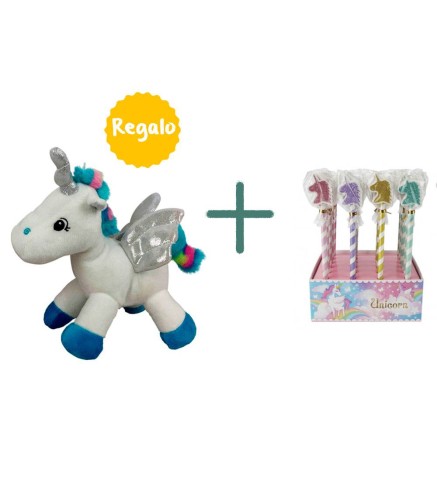 [REGALO] LOTE 24 LÁPICES + PELUCHE UNICORNIO 8710AZ