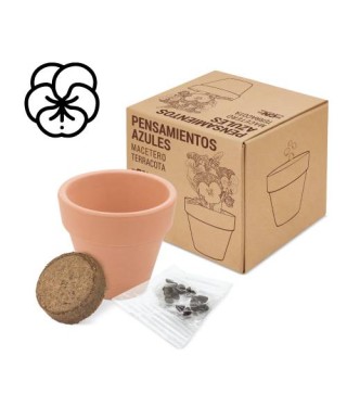 MACETA TERRACOTA CON SEMILLAS DE PENSAMIENTO
