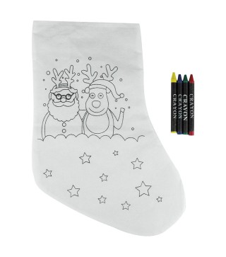 CALCETINES NAVIDAD PARA COLOREAR PAPA NOEL