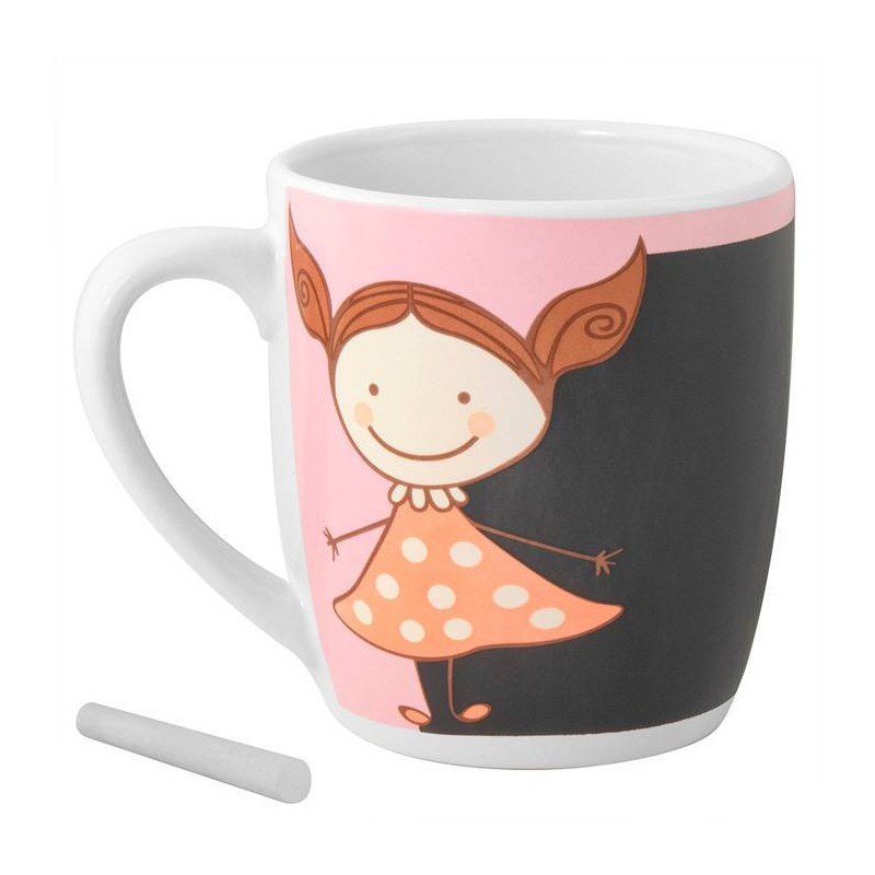 TAZA PIZARRA COLOREAR NIÑA HAPPY TAZA PIZARRA COLOREAR NIÑA HAPPY