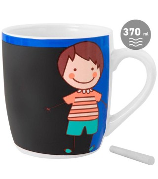 TAZA PIZARRA COLOREAR NIÑO HAPPY