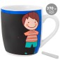 TAZA PIZARRA COLOREAR NIÑO HAPPY TAZA PIZARRA COLOREAR NIÑO HAPPY