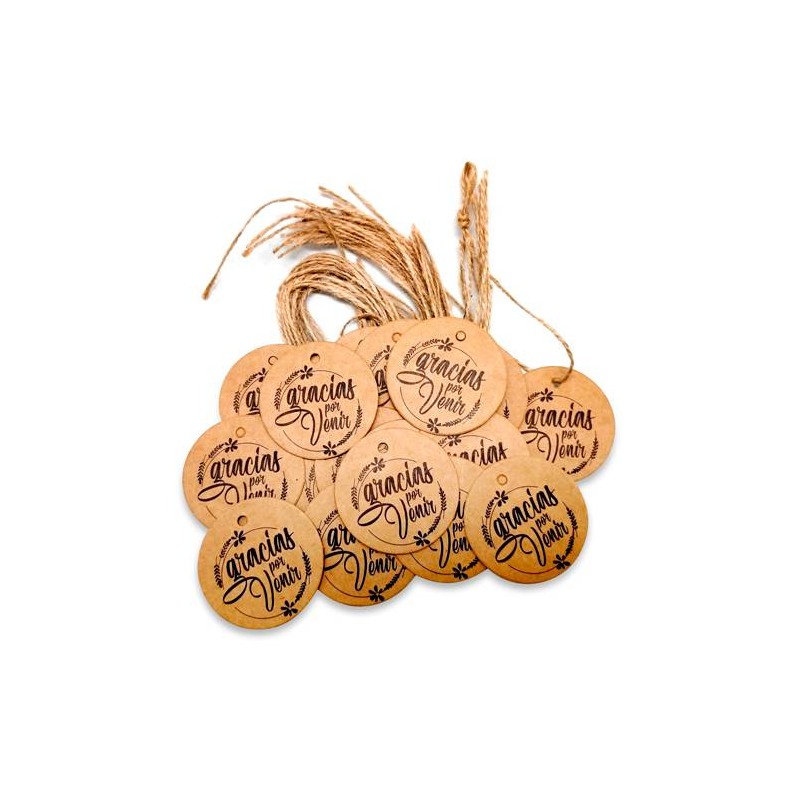 LOTE 20 TARJETAS REDONDAS KRAFT FRASES 5X5 CM LOTE 20 TARJETAS REDONDAS KRAFT FRASES 5X5 CM