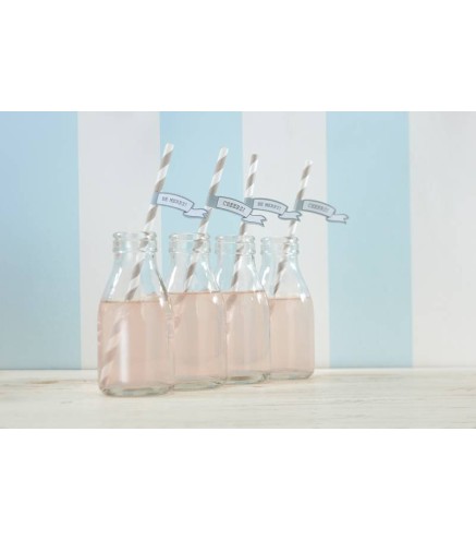 PACK DE 25 PAJITAS CON BANDERITAS VINTAGE