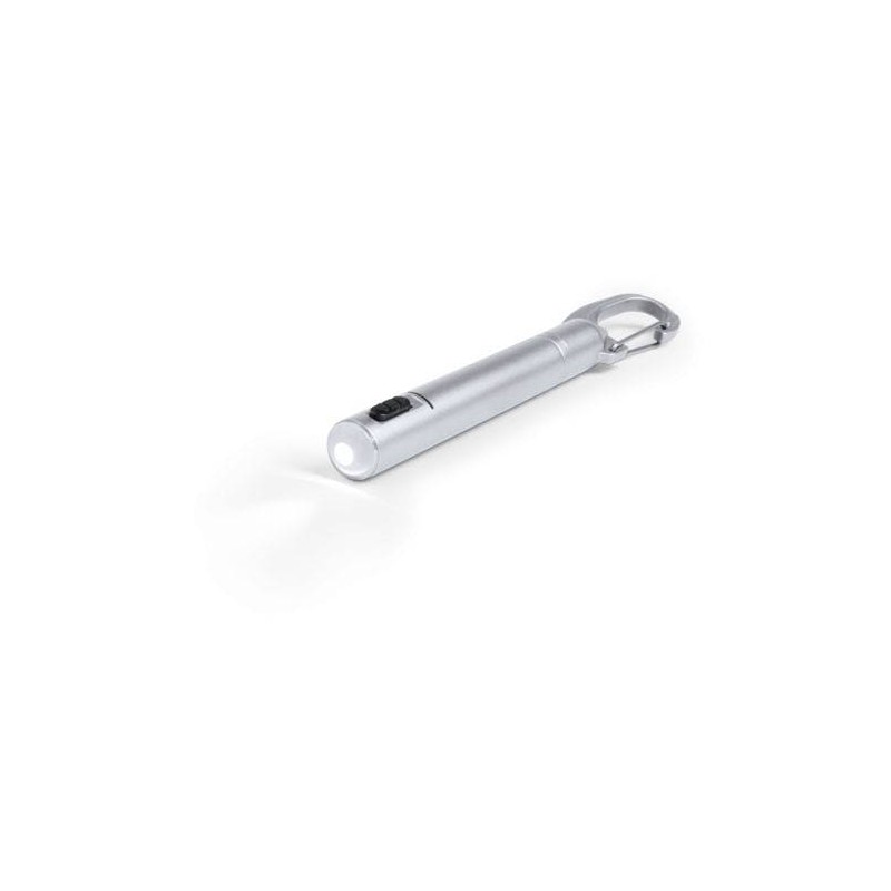 LLAVERO BOLÍGRAFO + LINTERNA PLATA