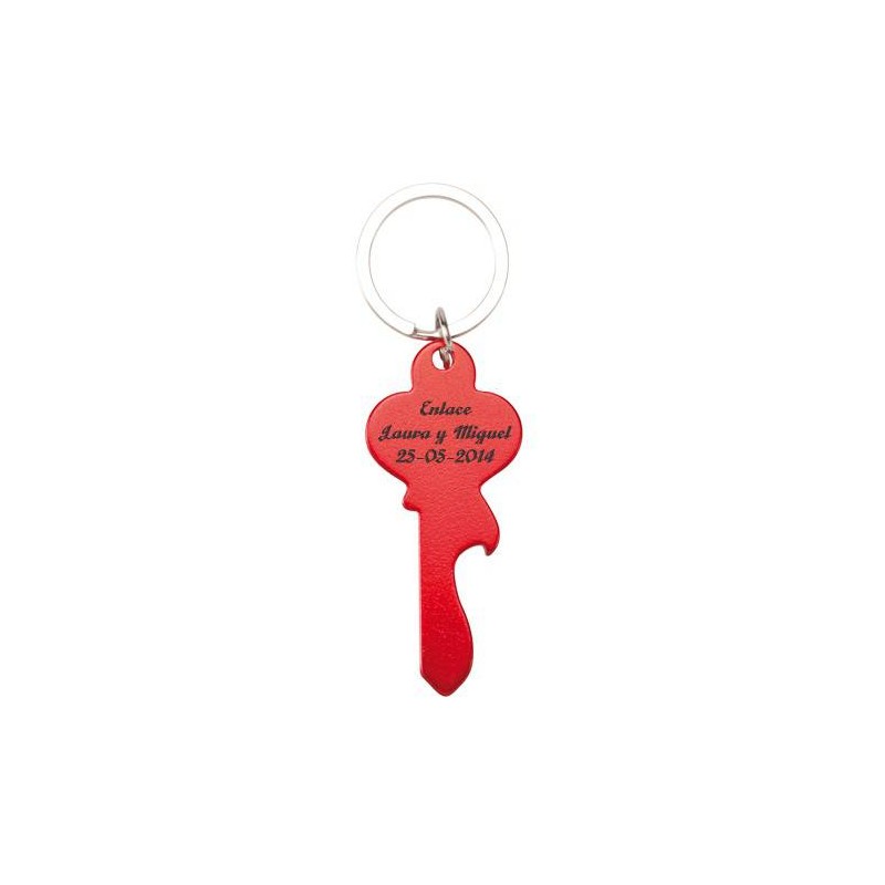 LLAVERO LLAVE ABRIDOR ROJO