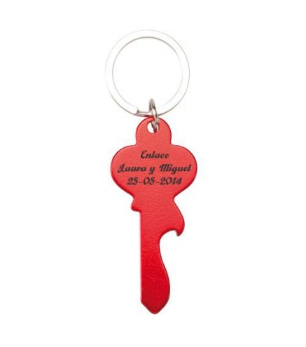 LLAVERO LLAVE ABRIDOR ROJO