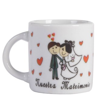 TARA - TAZA NUESTRA BODA PRESENTADA EN BOLSA DE ORGANZA