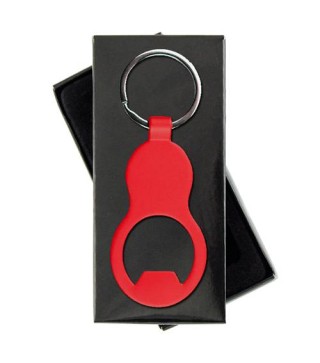 LLAVERO ABREBOTELLAS ALUMINIO EN CAJA ROJO