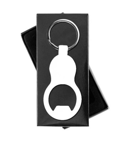 LLAVERO ABREBOTELLAS ALUMINIO EN CAJA BLANCO