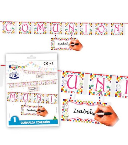 GUIRNALDA COMUNIÓN NIÑA PERSONALIZABLE