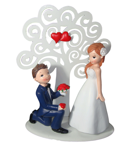 FIGURA PASTEL NOVIOS ÁRBOL