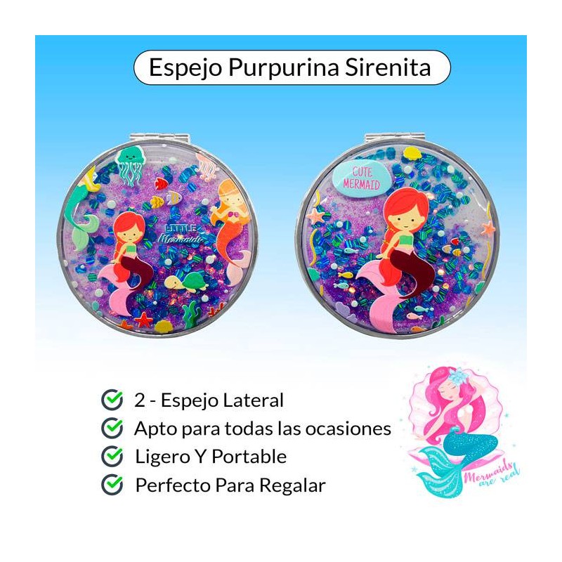 OFERTA! LOTE DE 500 ESPEJO PURPURINA SIRENITA