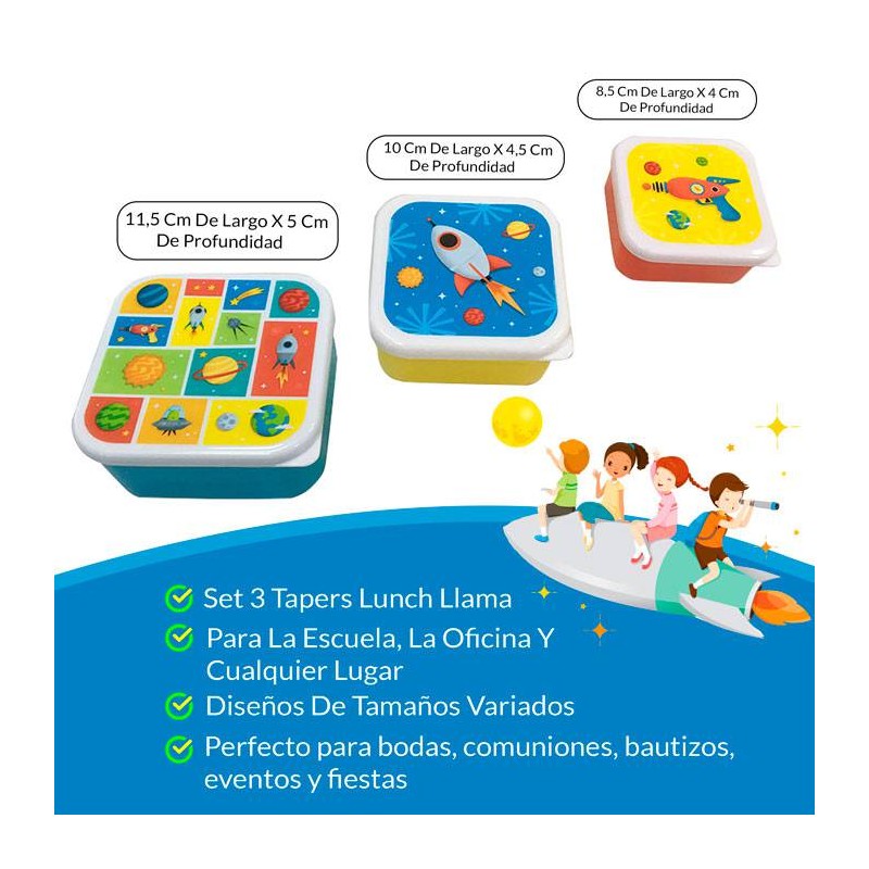 SET 3 TAPERS LUNCH GALAXIA SET 3 TAPERS LUNCH GALAXIA