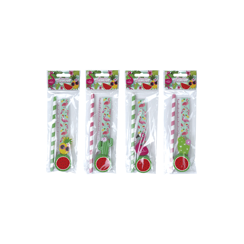 OFERTA! LOTE DE 500 SET 4 PCS PAPELERÍA TROPICAL EXOTIC