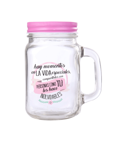 JARRA CRISTAL CON CAÑA "MOMENTOS ESPECIALES"