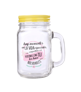 JARRA CRISTAL CON CAÑA "MOMENTOS ESPECIALES"
