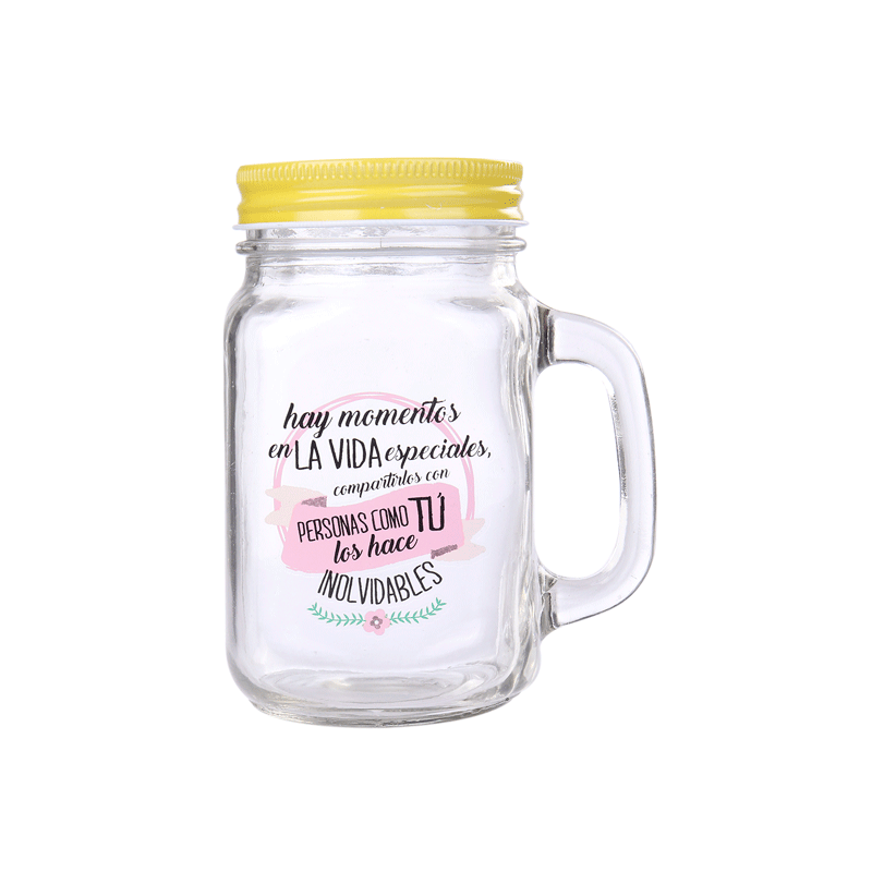 JARRA CRISTAL CON CAÑA "MOMENTOS ESPECIALES"