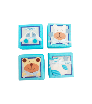 2 X 1 SET 24 CAJITAS BABY AZUL SURTIDAS