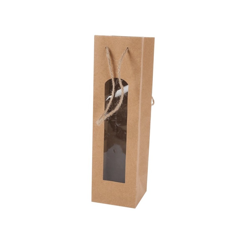 BOLSA PARA BOTELLA DE VINO KRAFT CON VENTANA BOLSA PARA BOTELLA DE VINO KRAFT CON VENTANA
