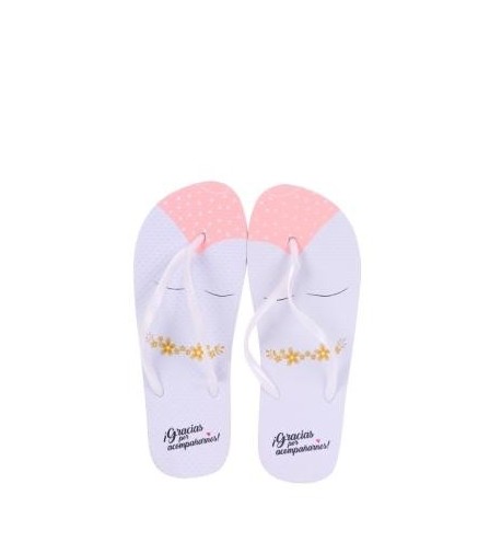 CHANCLAS NOVIA "GRACIAS POR ACOMPAÑARNOS"-Talla 40